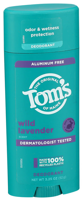 Tom's Of Maine Aluminum Free Wild Lavender Scent Deodorant 3.25 Oz