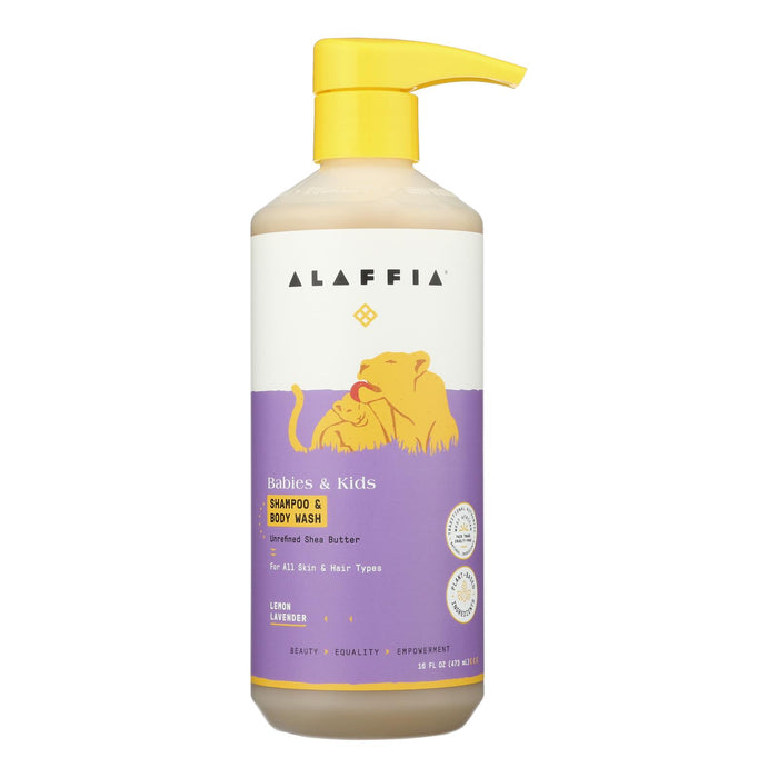 Alaffia  Babies And Kids Shampoo And Body Wash Lemon Lavender  1 Each  16 Oz