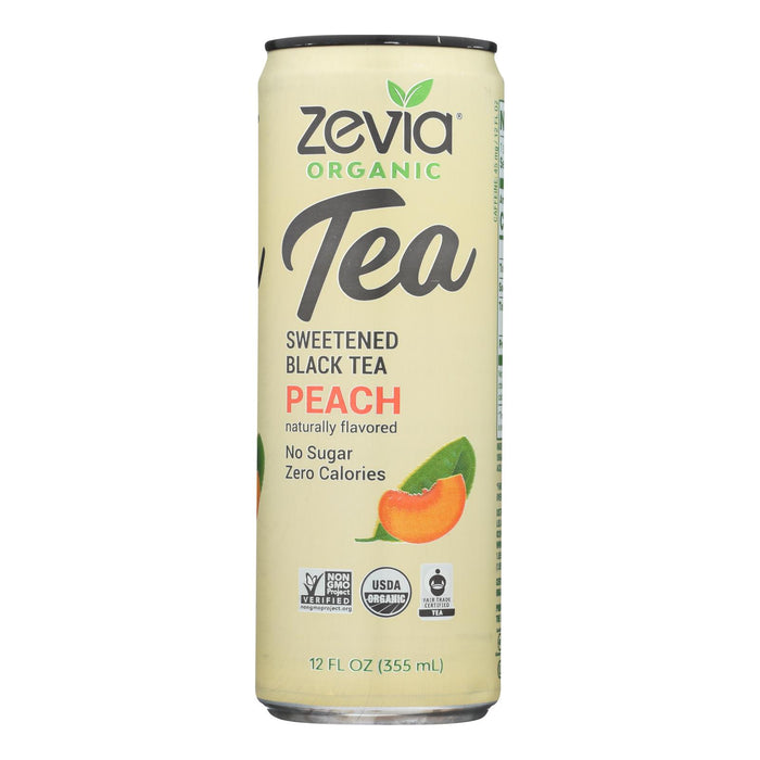 Zevia  Zero Calorie Organic Sweetened Tea Black Peach  12 Fl Oz