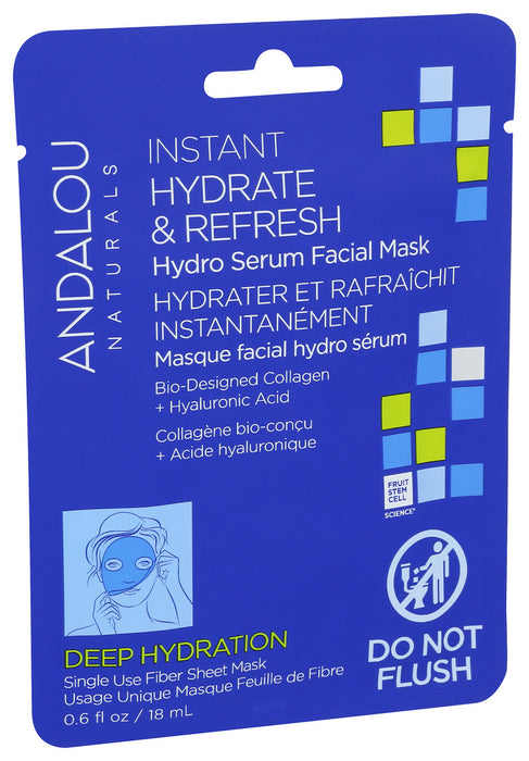 Andalou Naturals Instant Hydrate And Refresh Sheet Mask 0.6 Oz