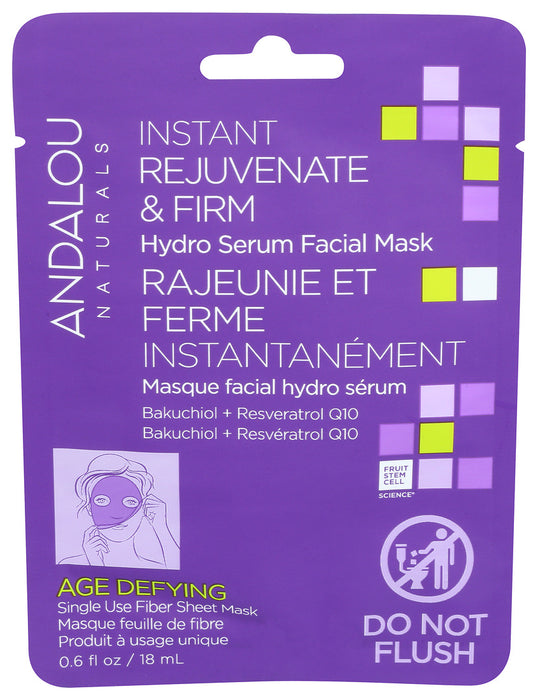 Andalou Naturals Instant Rejuvenate & Firm Hydro Serum Facial Mask 0.6 Fl