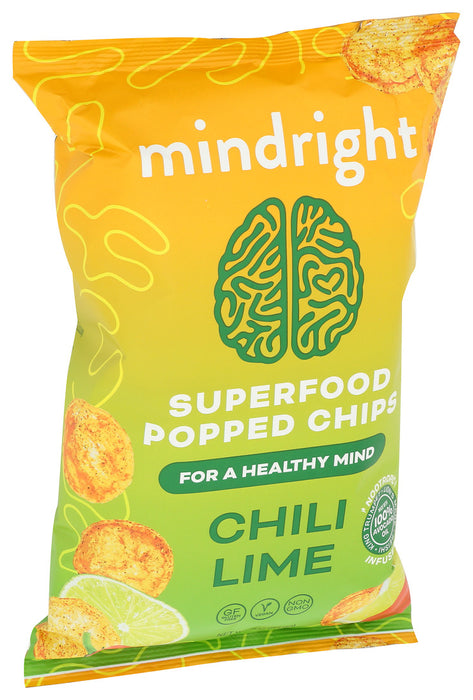 Mindright Poppd Chips Chili Lime 4 OZ