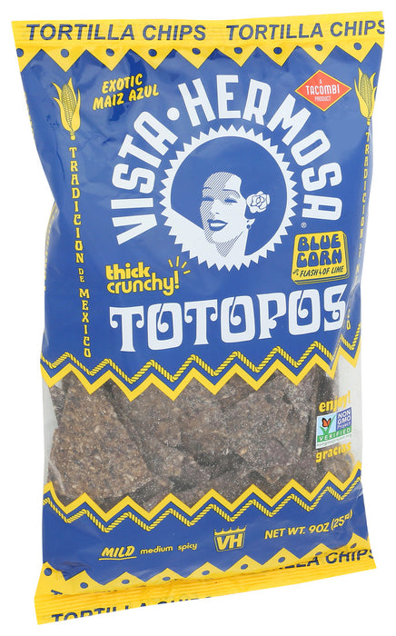 Vista Hermosa  Tortilla Chips Blue Corn  9 Oz