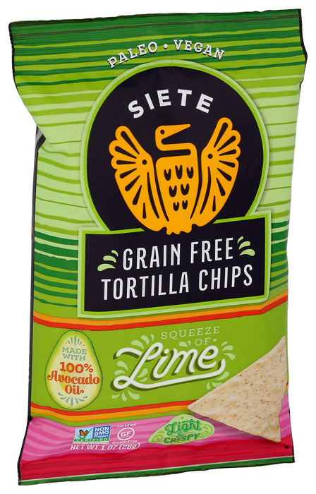 Siete Family Foods  Seven Tortilla Chips Lime  1 Oz