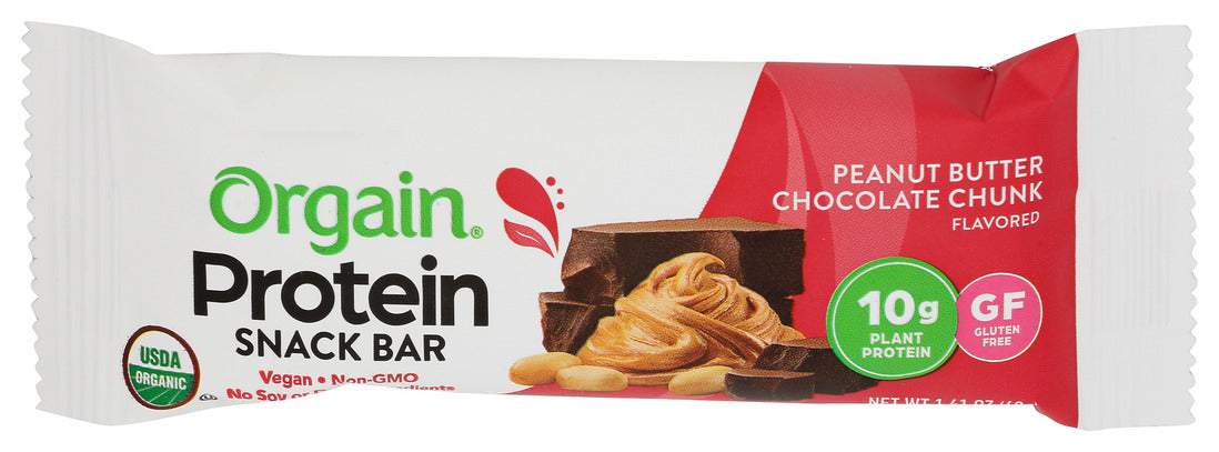 Orgain  Organic Protein Bar Peanut Butter Chocolate Chunk   1.41 Oz