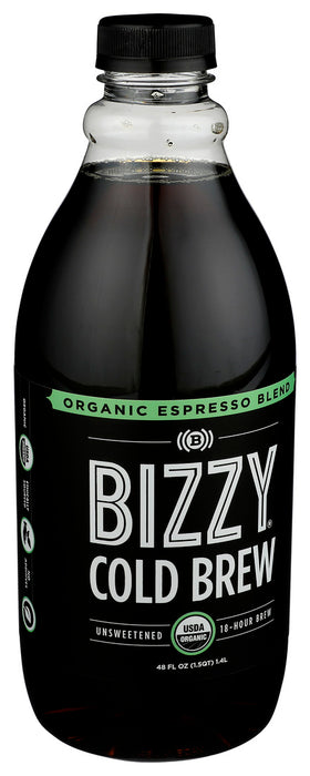 Bizzy Organic Cold Brew Coffee Espresso Blend Unsweetened 48 oz