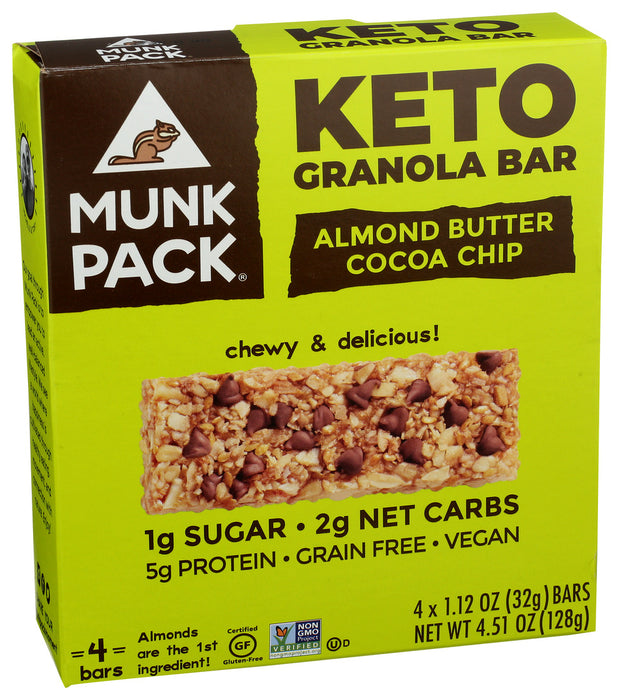 Munk Pack  Granola Bar Almond Butter Cocoa Chip   4/1.12 Oz