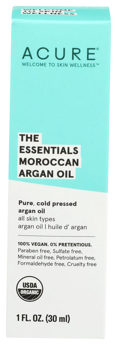 Acure  The Essentials Moroccan Argan Oil  1 Each  1 Oz