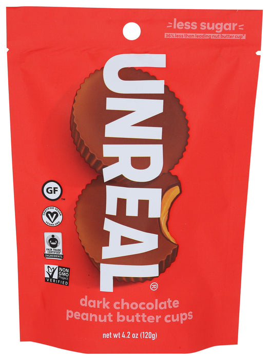 Unreal  Dark Chocolate Peanut Butter Cups   4.2 Oz