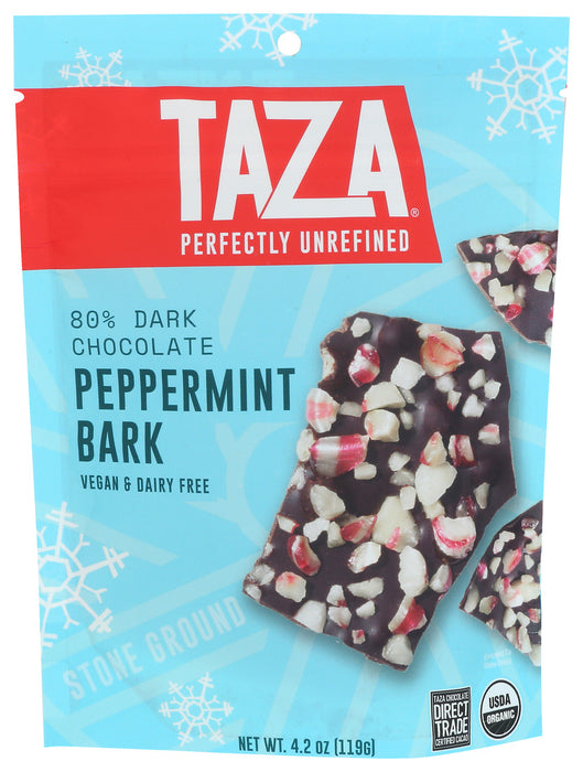 Taza Chocolate  Organic Dark Chocolate Peppermint Bark   4.2 Oz