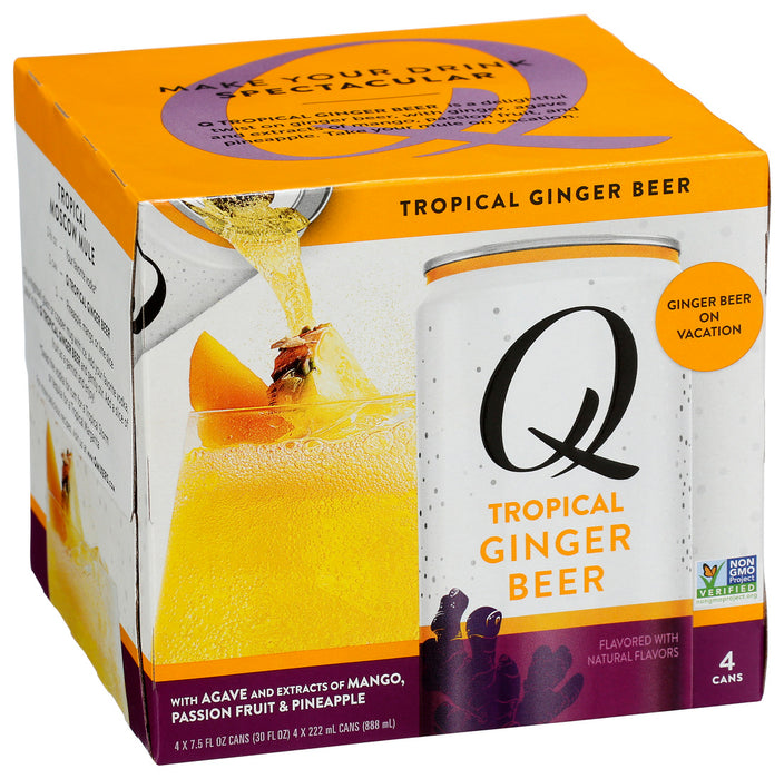 Q Drinks Ginger Beer Tropical 4/7.5 Fl Oz.