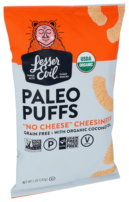 Lesser Evil  Organic Paleo Puffs Crunchy No Cheese Cheesiness  5 Oz