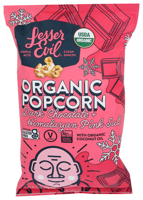 Lesser Evil  Popcorn Dark Chocolate Himalayan Pink Salt  7 Oz