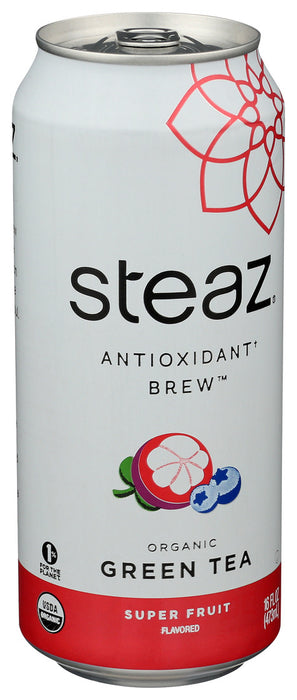 Steaz  Organic Green Tea Super Fruit  16 Fl Oz