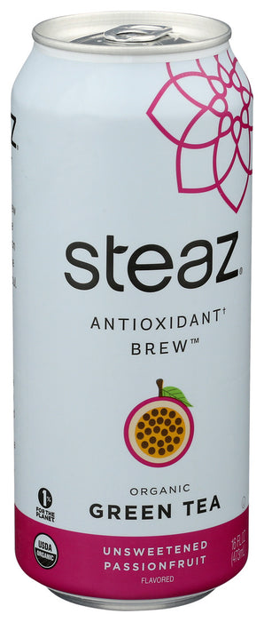 Steaz  Organic Unsweetened Green Tea Passion Fruit  16 Fl Oz