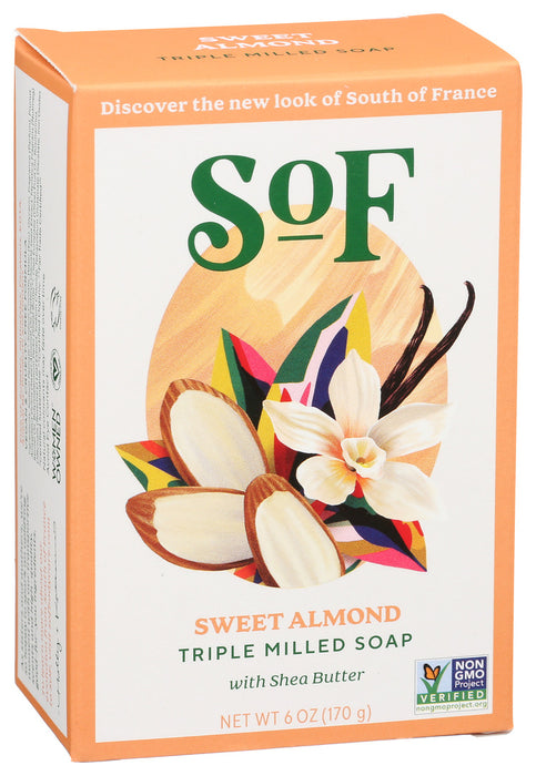 South Of France  Bar Soap Sweet Almond  1 Each  6 Oz