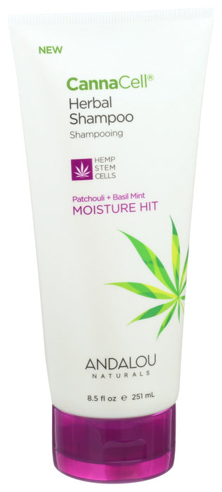 Andalou Naturals  Cannacell Herbal Shampoo Moisture Hit Patchouli & Basil Mint  1 Each  8.5 Oz