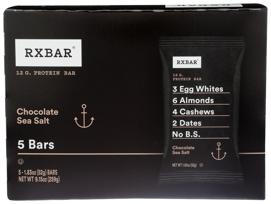 Rxbar  Protein Bars Chocolate Sea Salt   5/1.83 Oz