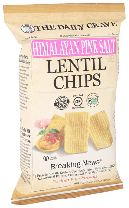 The Daily Crave  Lentil Chips Himalayan Pink Salt  4.25 Oz