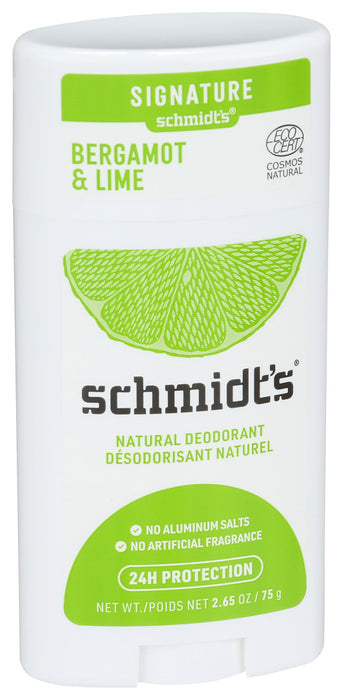 Schmidts  Natural Deodorant Bergamot And Lime  1 Each  2.65 Oz