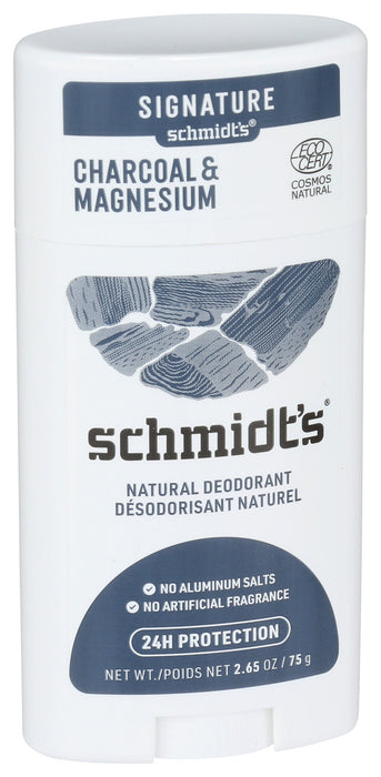 Schmidts Aluminum Free Natural Deodorant Charcoal And Magnesium 2.65 Oz