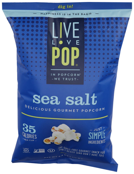 Live Love Pop  Gourmet Popcorn Sea Salt  4.4 Oz