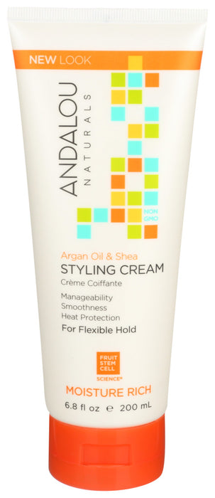 Andalou Naturals Argan Oil & Shea Orange Smooth Hold Styling Cream 6.8 Oz