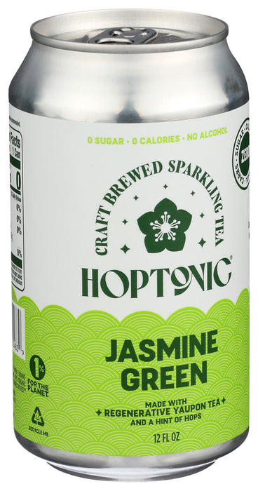 Hoptonic Tea Craft Brewed Sparkling Tea Jasmine Green 12 Fl Oz