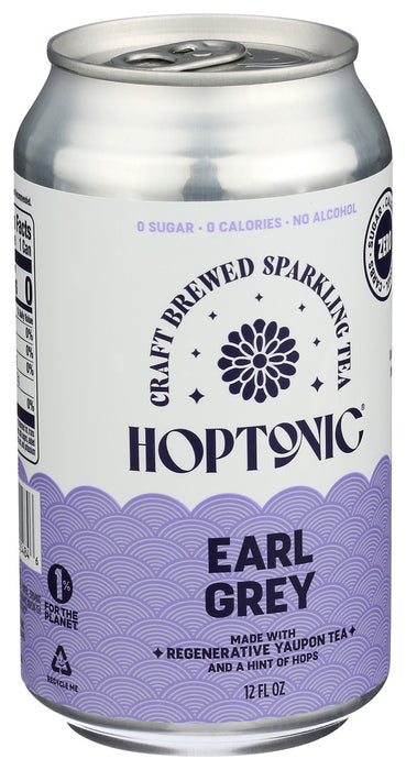 Hoptonic Tea Crafted Brewed Sparkling Tea Black Earl Grey 12 Fl Oz