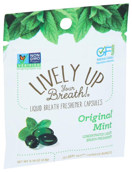 Lively Up Your Breath  Liquid Breath Freshener Original Mint Liquid Capsules  .16 Oz