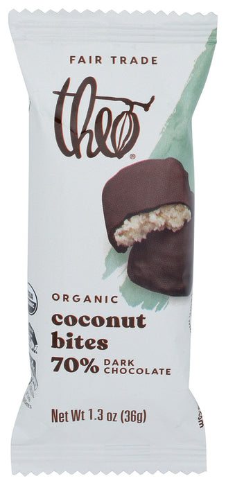 Theo Chocolate Coconut Bites Dark Classic Coconut 1.3 Oz