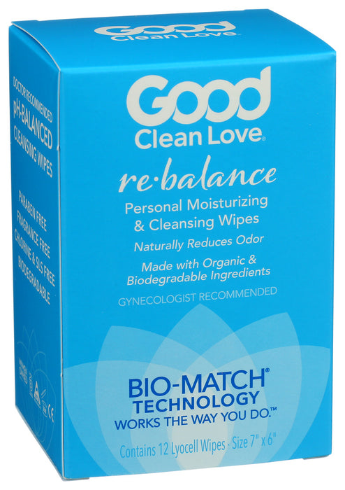 Good Clean Love  Rebalance Moisturizing Cleansing Wipes 12 Ct