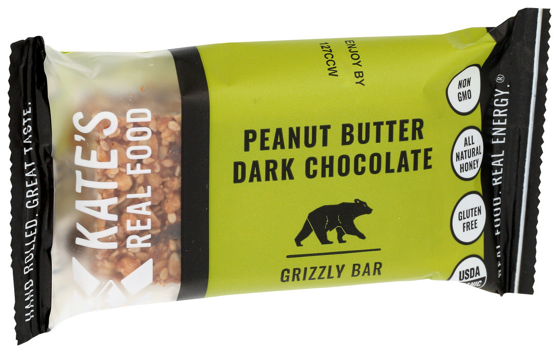 Kate`S Real Food  Organic Grizzly Bar Peanut Butter Dark Chocolate   2.2 Oz