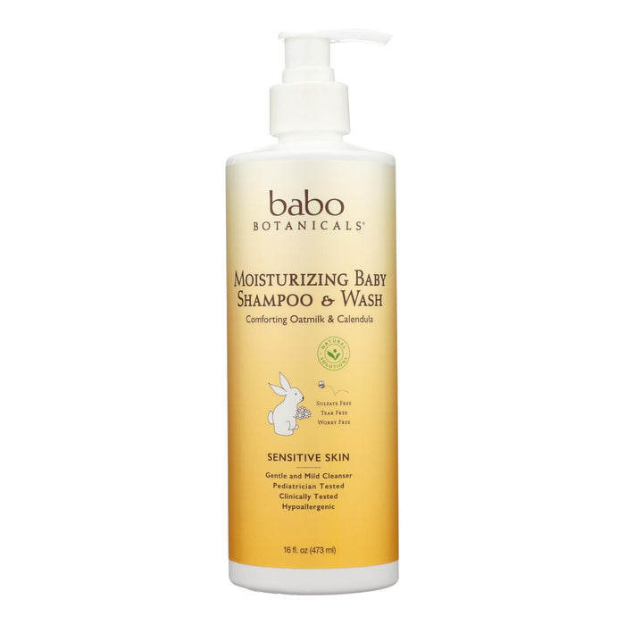 Babo Botanicals Baby Shampoo & Wash Comforting Oatmilk & Calendula 16 Oz