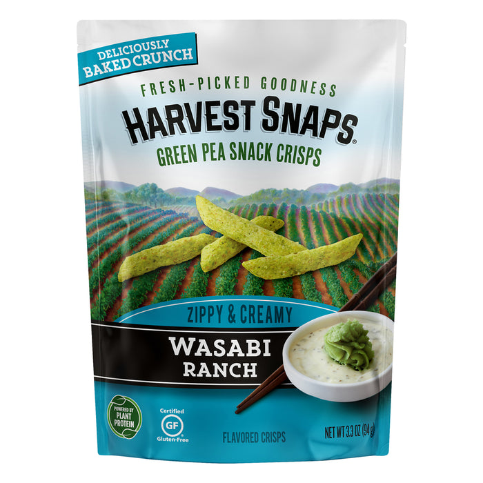 Harvest Snaps  Wasabi Ranch Green Pea Snack Crisps  3.3 Oz