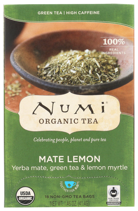 Numi Green Tea Mate Lemon Organic 18 Bag