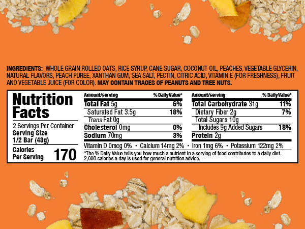 Bobo'S Oat Bars  Peach Oat Bar   3 Oz