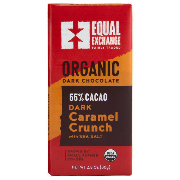 Equal Exchange  Organic Dark Chocolate Bar Caramel Crunch With Sea Salt   2.8 Oz