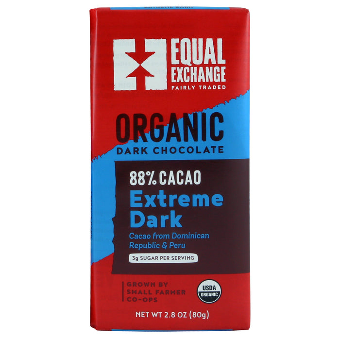 Equal Exchange  Organic Chocolate Bar Extreme Dark   2.8 Oz