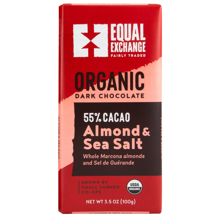 Equal Exchange Bar Dark Chocolate Almond Sea Salt 3.2 Oz