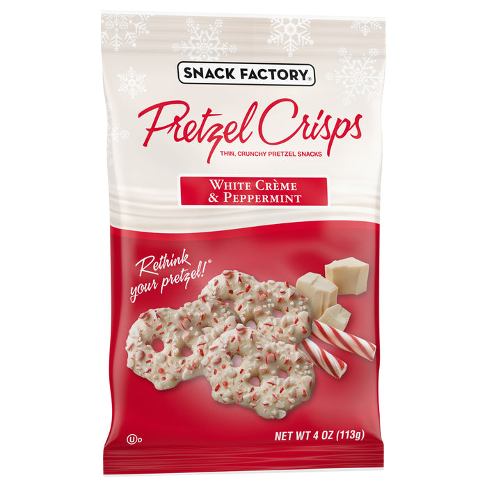 Snack Factory  Pretzel Crisps  White Creme And Peppermint  4 Oz