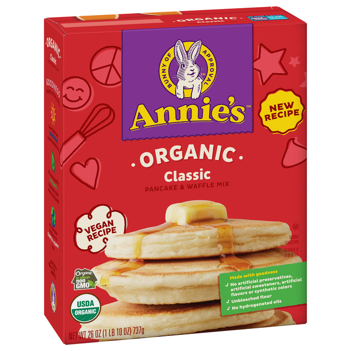 Annie'S Homegrown  Organic Classic Pancake And Waffle Mix   26 Oz