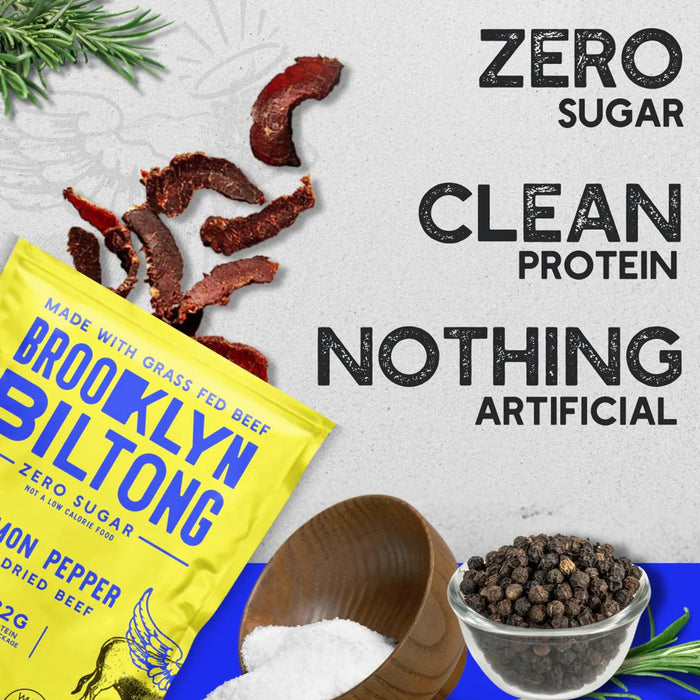 Brooklyn Biltong Jerky Lemon Pepper 2oz