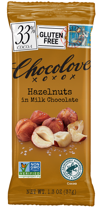 Chocolove Mini Hazelnuts in Milk Chocolate Bar 1.3 OZ