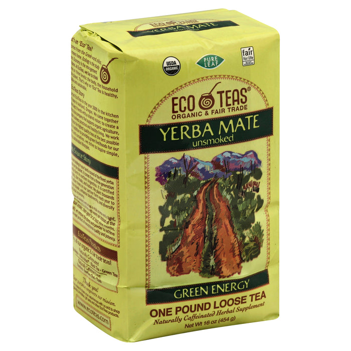 Eco Teas Organic Yerba Mate Green Energy Loose Leaf Tea 1 Lb