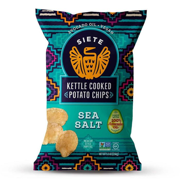 Siete Family Foods  Kettle Cooked Potato Chip Sea Salt  5.5 Oz