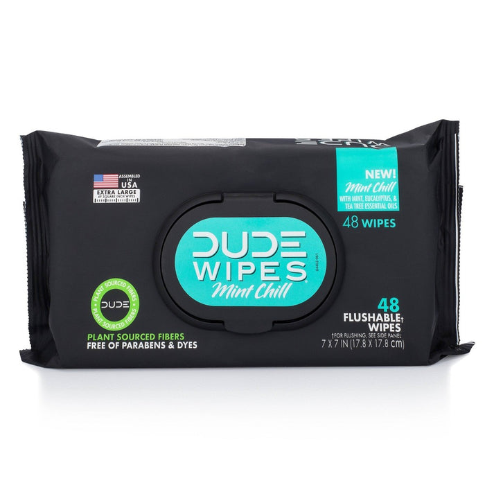 Dude Products Wipes Dispenser Pack Flushable Mint  48 Ct