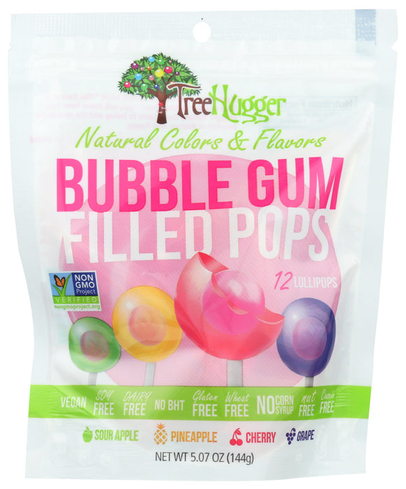 Tree Hugger Bubble Gum Filled Lillipops 5.07 oz