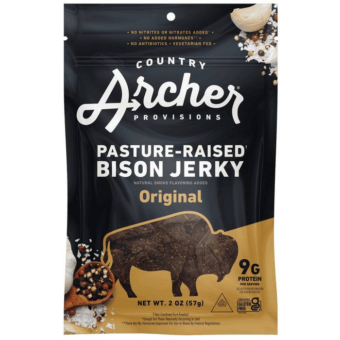 Country Archer Provisions Pasture-Raised Bison Original Jerky 2 oz