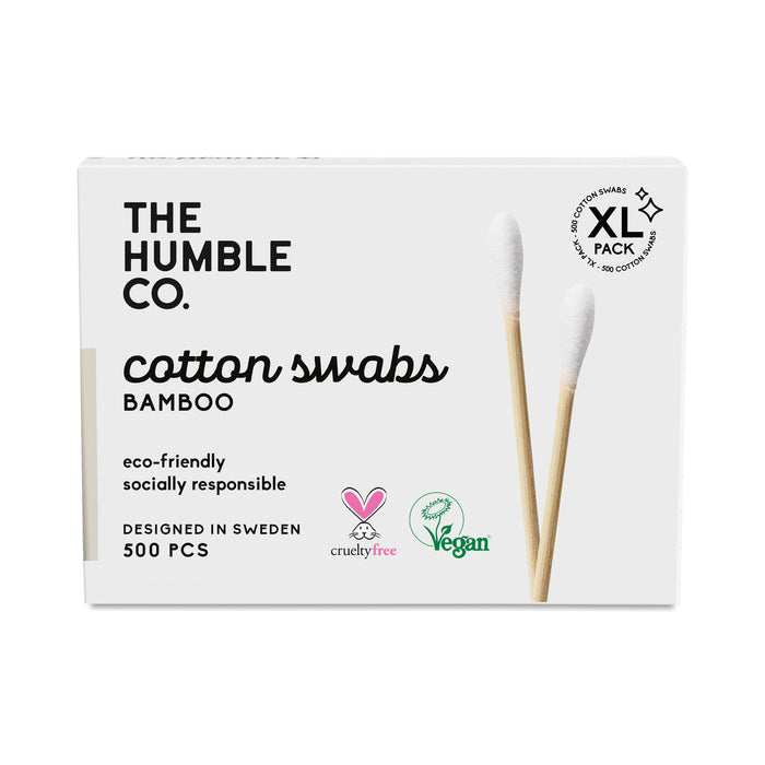 The Humble  Cotton Swab Bamboo White  500 Ct